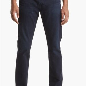 PAIGE “Federal” Dark Blue Straight Jeans with Smooth Texture and Tailored Fit